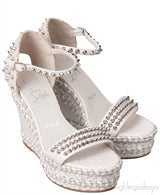 Madmonica 120 Spiked Croc-effect Leather Espadrille Wedge