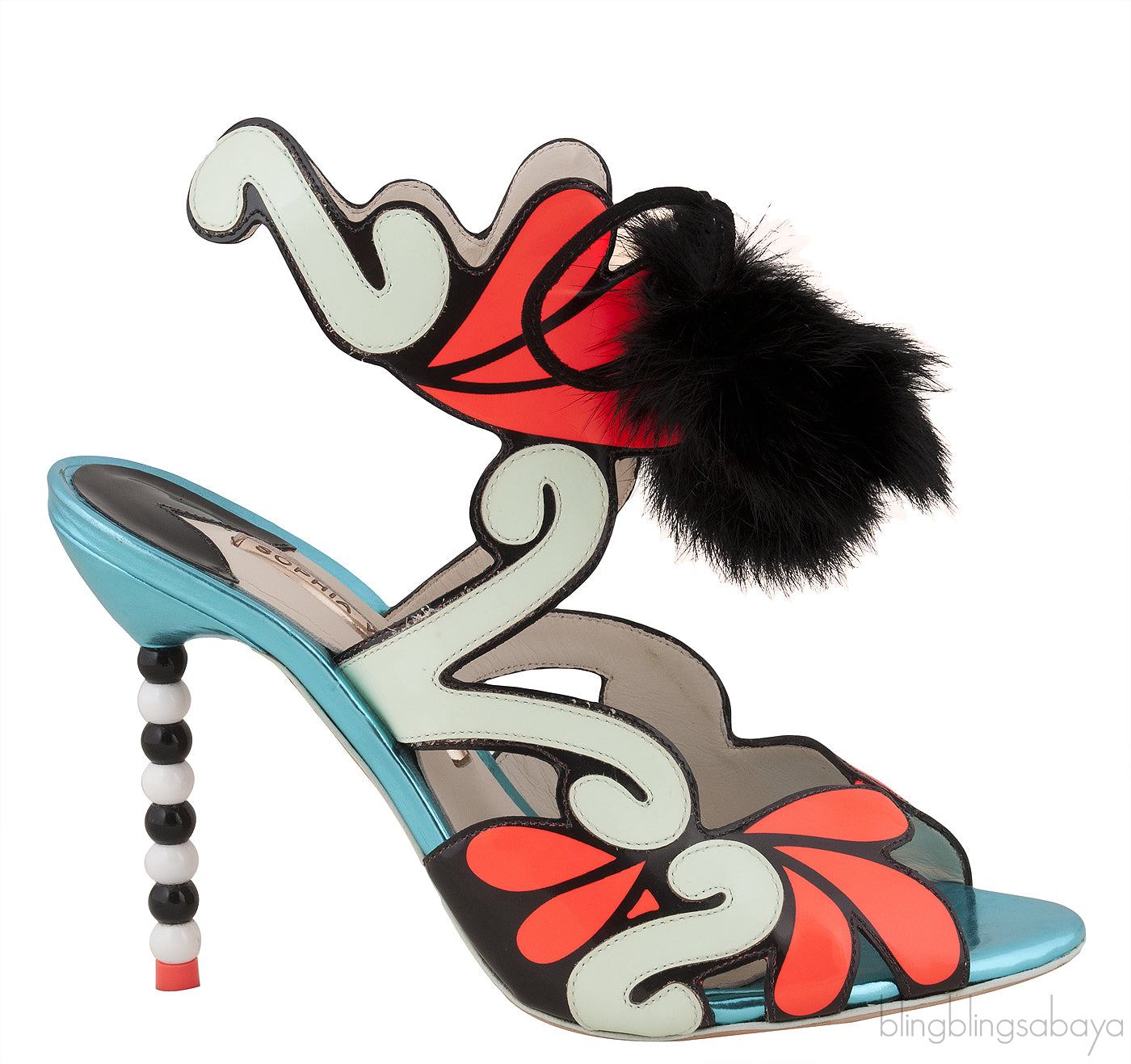 Pom Pom Detail Cut-out Sandals