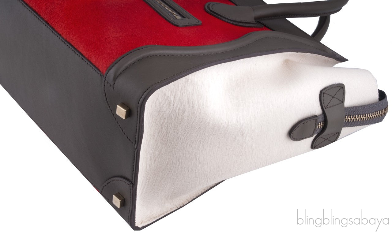 Mini Luggage Tricolor Brick Pony Hair