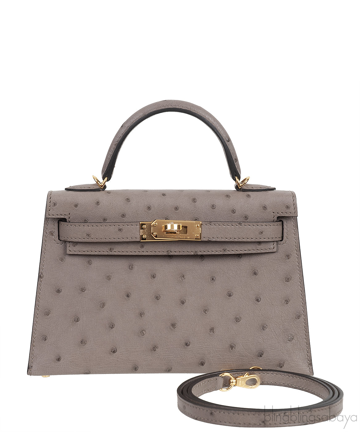 HSS Kelly 20 Ostrich Gris Tourterelle Toffe GHW