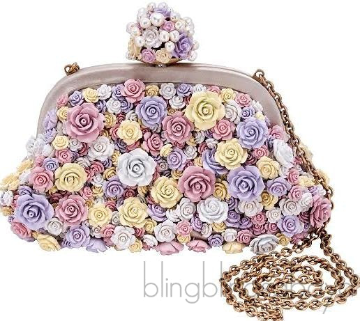 Miss Dea Floral Applique Clutch