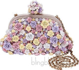 Miss Dea Floral Applique Clutch