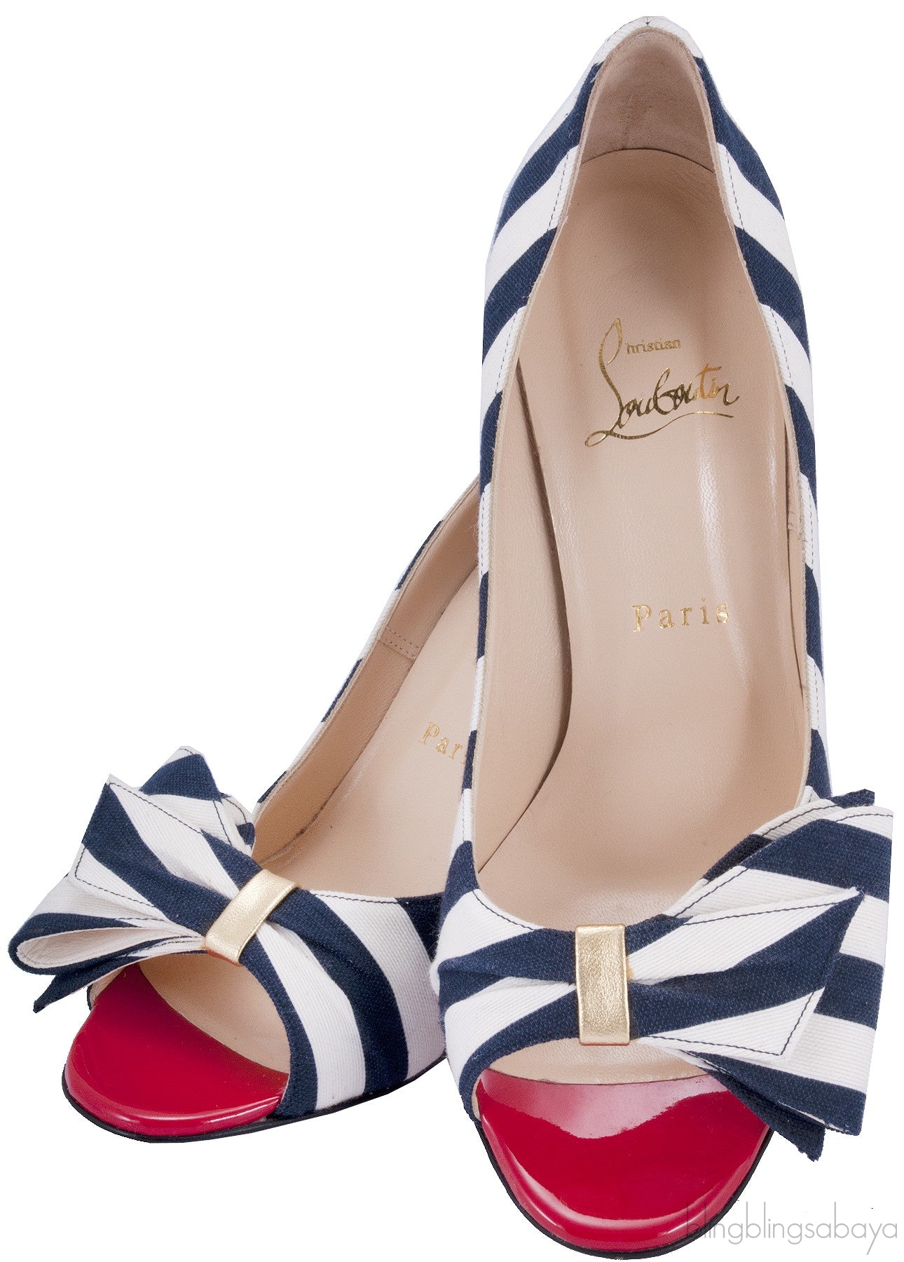 Just Soon 85 Striped Canvas Pump