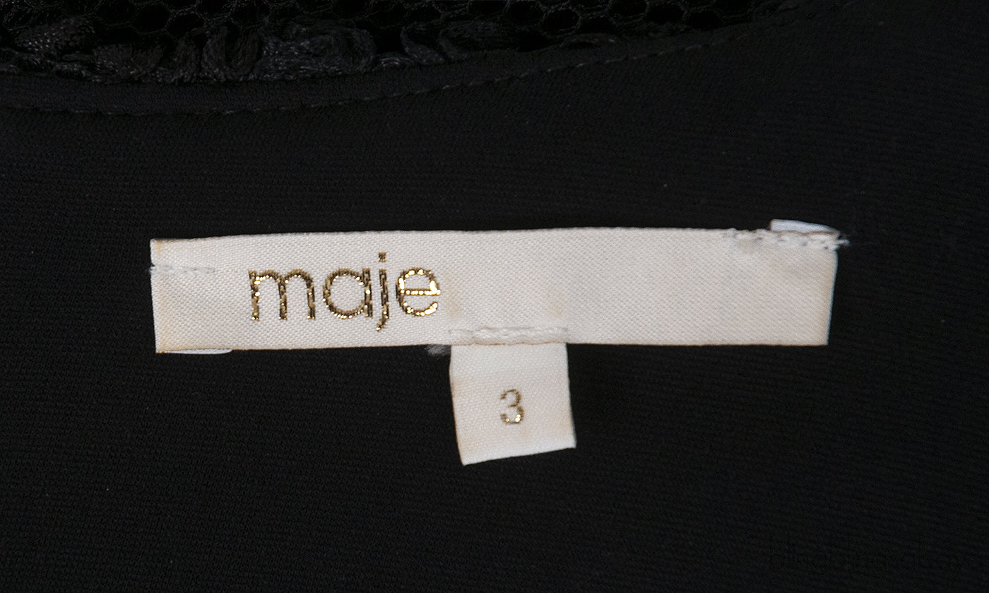 Maje Mesh Pleated Dress