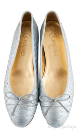 Silver Python Ballet Flat