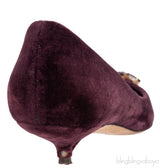 Dark Purple Velvet Mini Kitten Heels