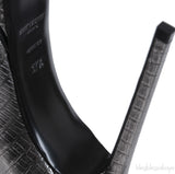 Yves Saint Laurent Gun Metal Lizard Print Pointed Pump