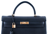 Kelly 35 Black Togo Retourne