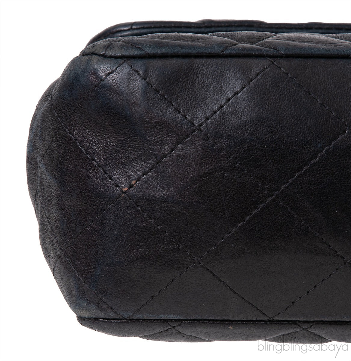 Black Quilted Vintage Jumbo Flap Bag GHW