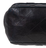 Black Quilted Vintage Jumbo Flap Bag GHW