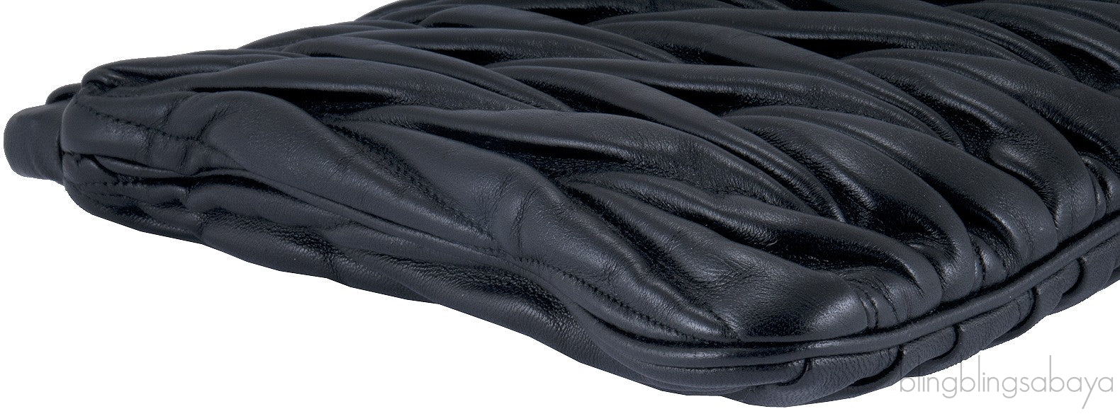 Black Matelasse Leather Clutch