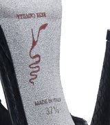 Black Swirl Strass Python Heels