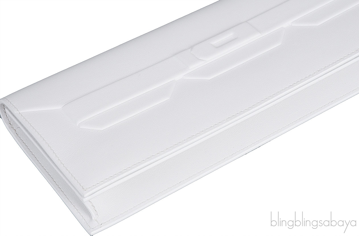 Shadow White Kelly Cut Pochette Swift