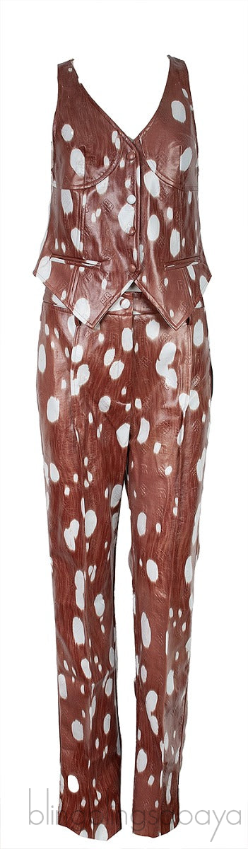 Britta Vest Top & Robyn Straight Faux Leather Pants