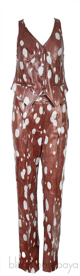 Britta Vest Top & Robyn Straight Faux Leather Pants