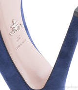 Prada Blue Crystal Peep Toe Pump 38
