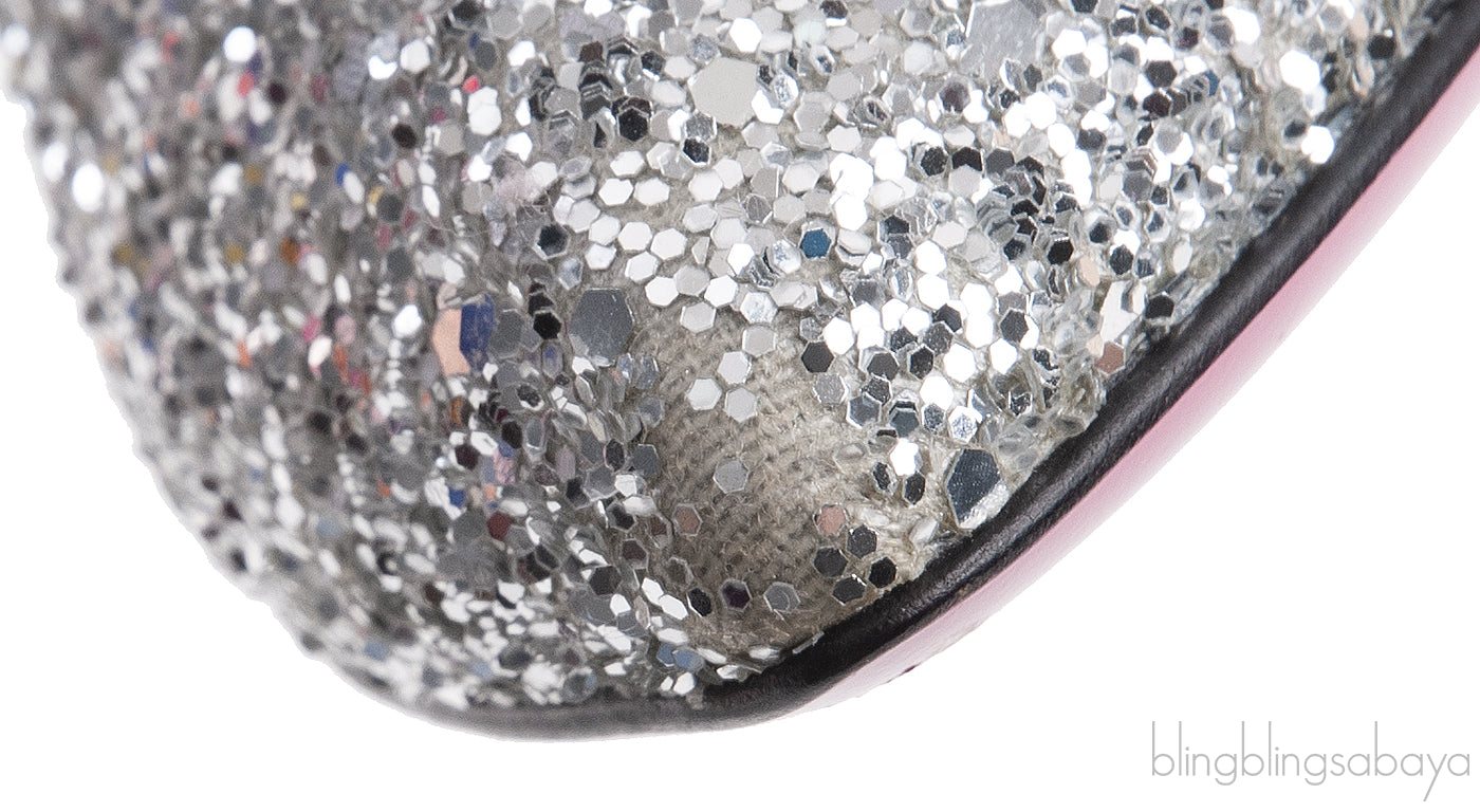 Sylvie Silver Crystal Glitter Heels
