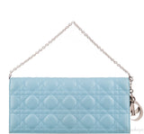 Light Blue Quilted Cannage Clutch