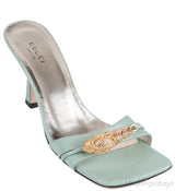 Pastel Green Tiger Head Slide Sandals