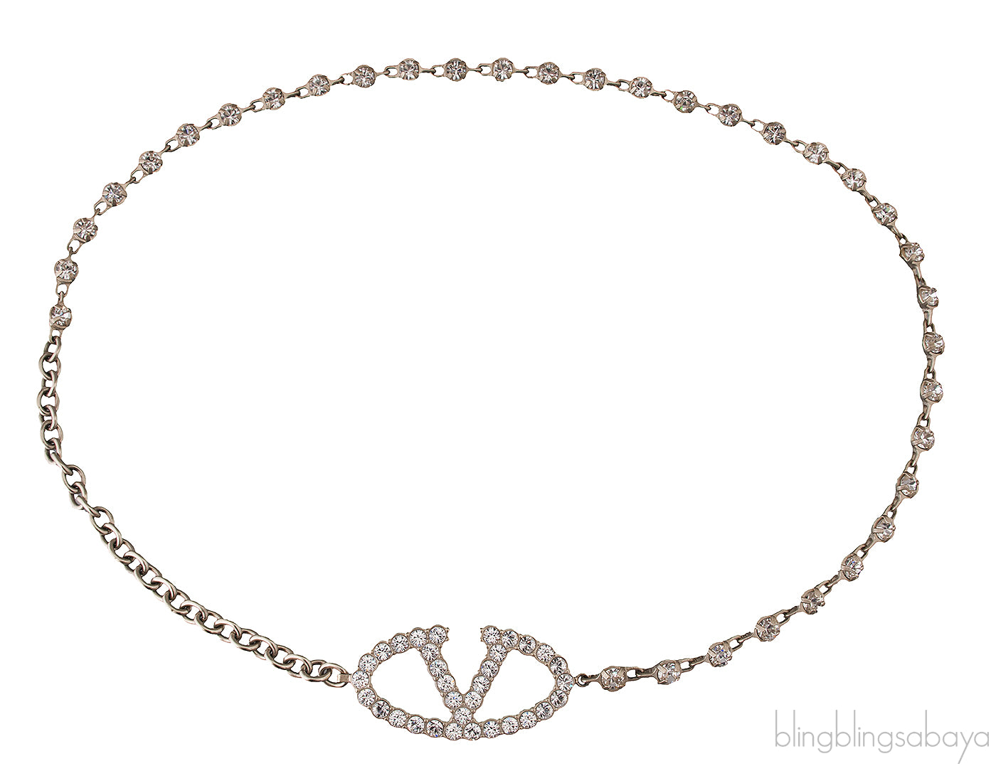 Light Gold Crystal Chain Belt