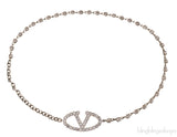 Light Gold Crystal Chain Belt
