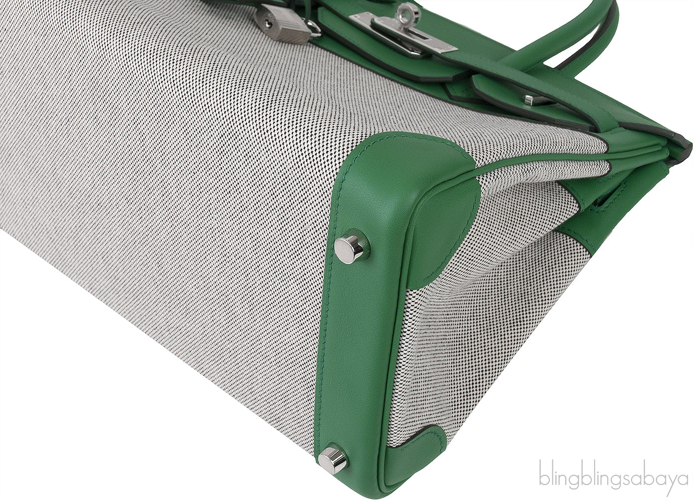 Birkin 30 Toile H Swift Vert Vertigo Ecru Noir PHW