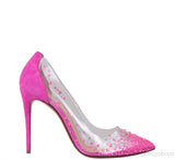 Pink PVC Crystal Heels