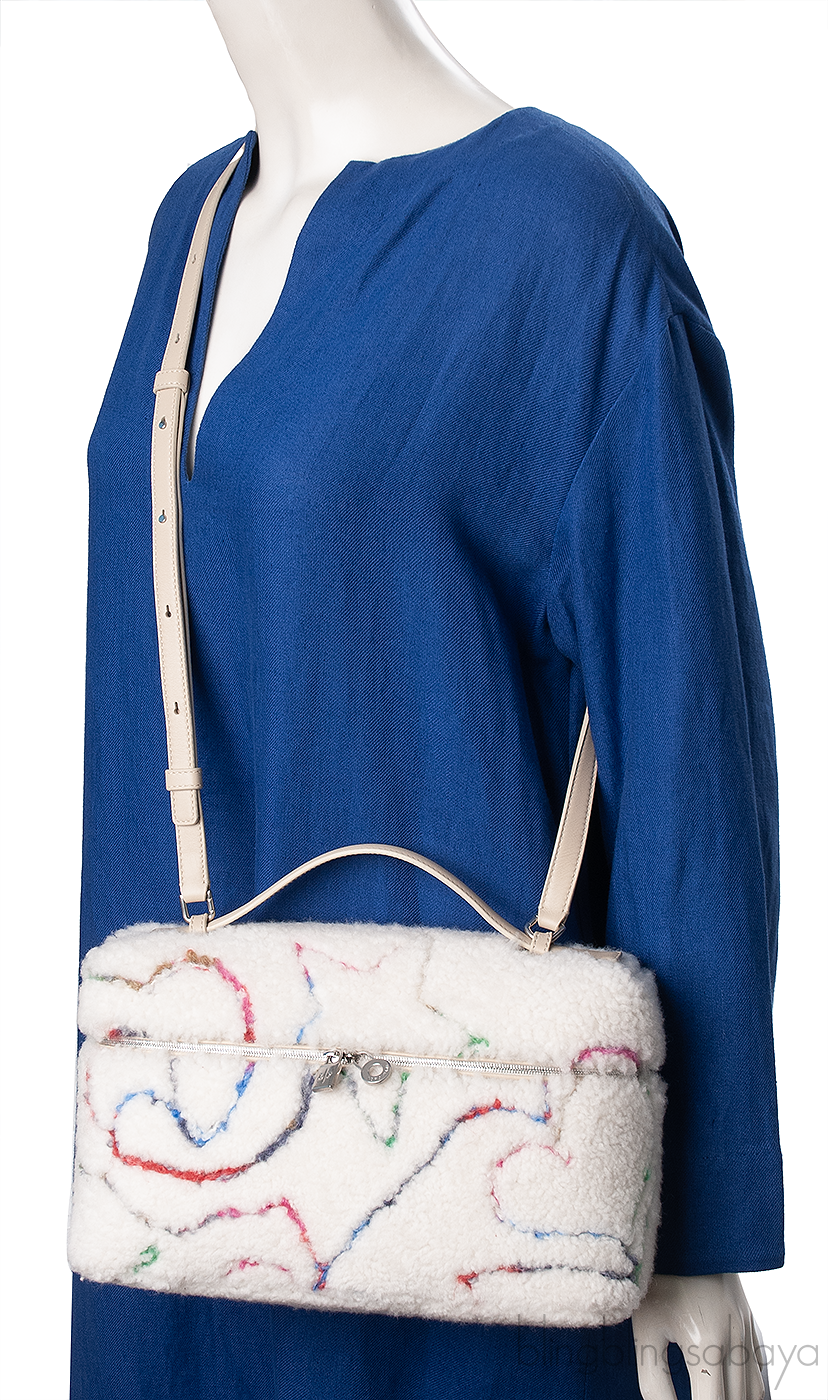 Loro Piana Extra Pocket L27 Shearling Embroidery Shoulder Bag
