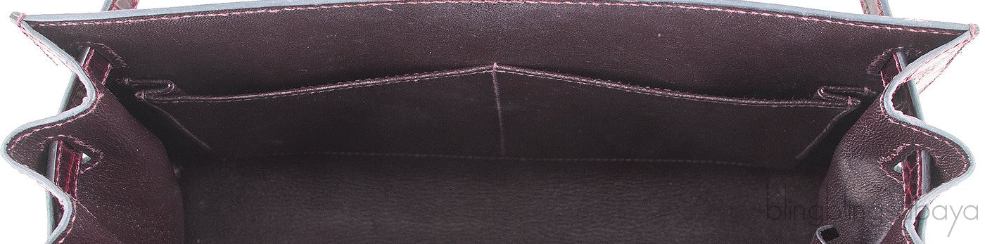 Kelly 28 Bordeaux Crocodile PHW
