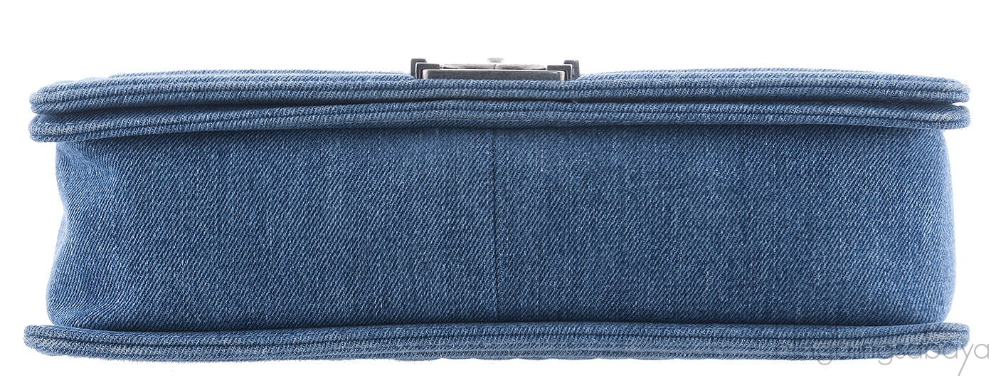 Quilted Le Boy Denim Jumbo Flap Bag