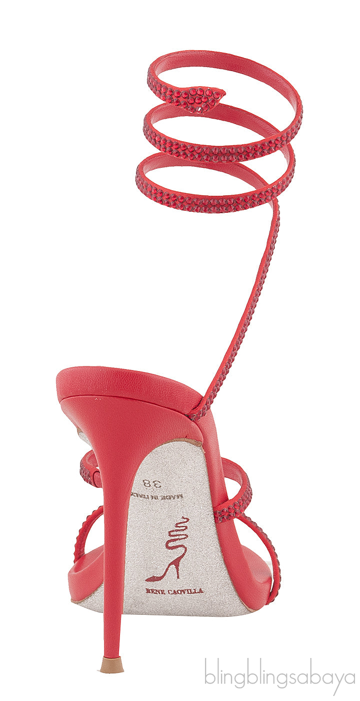 Red Swarovski Twirl Sandals