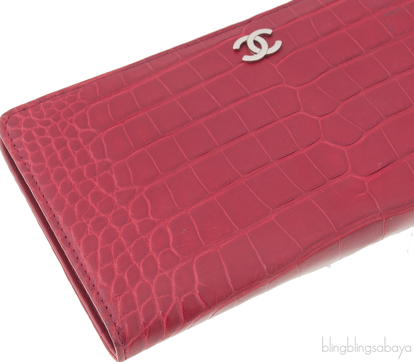 CC Red Crocodile Bi-fold Wallet