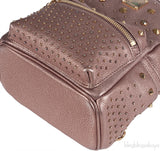 Metallic Leather Studded Mini Backpack