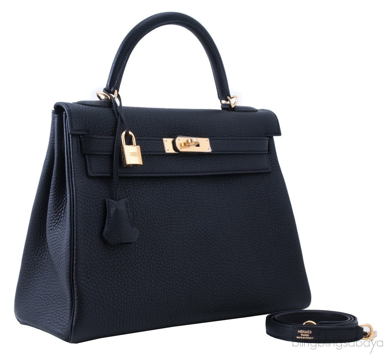 Kelly 32 Black Togo Retourne