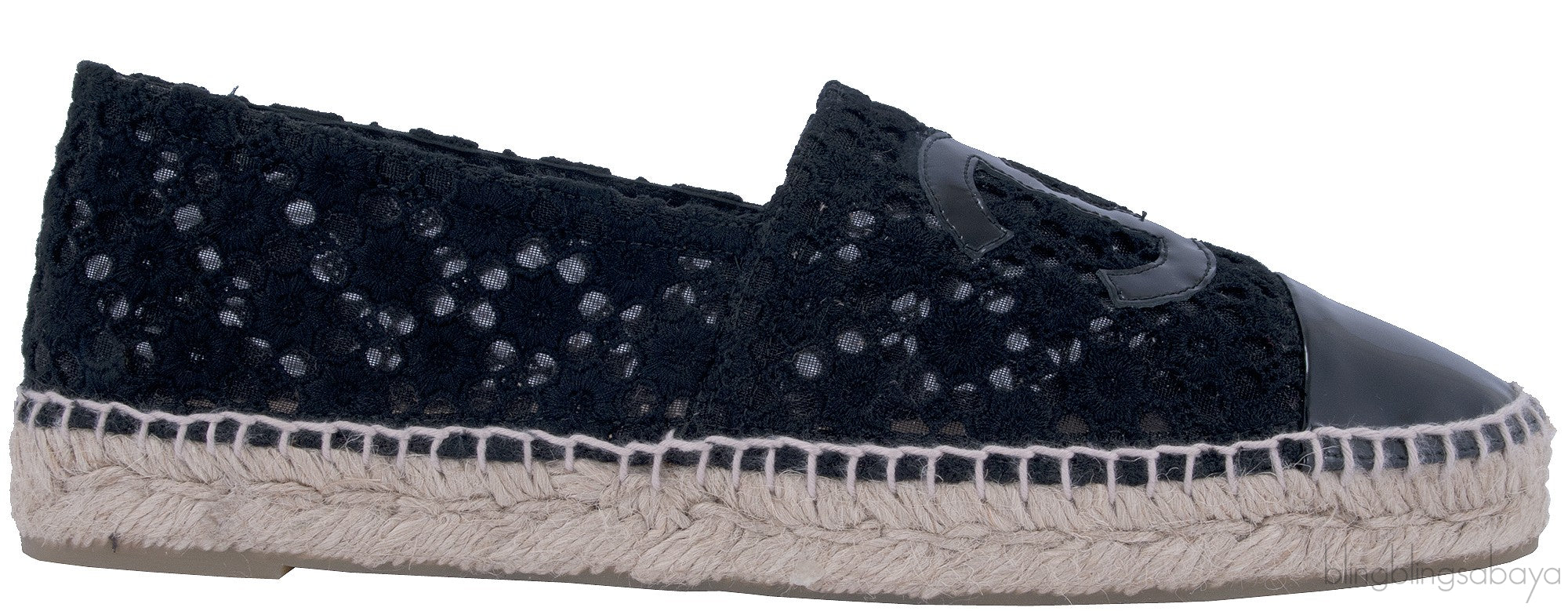 CC Lace Mesh Patent Espadrille