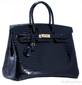 Birkin 35 Blue Marin Croco