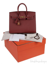 Birkin 25 Sellier Rouge Epsom GHW