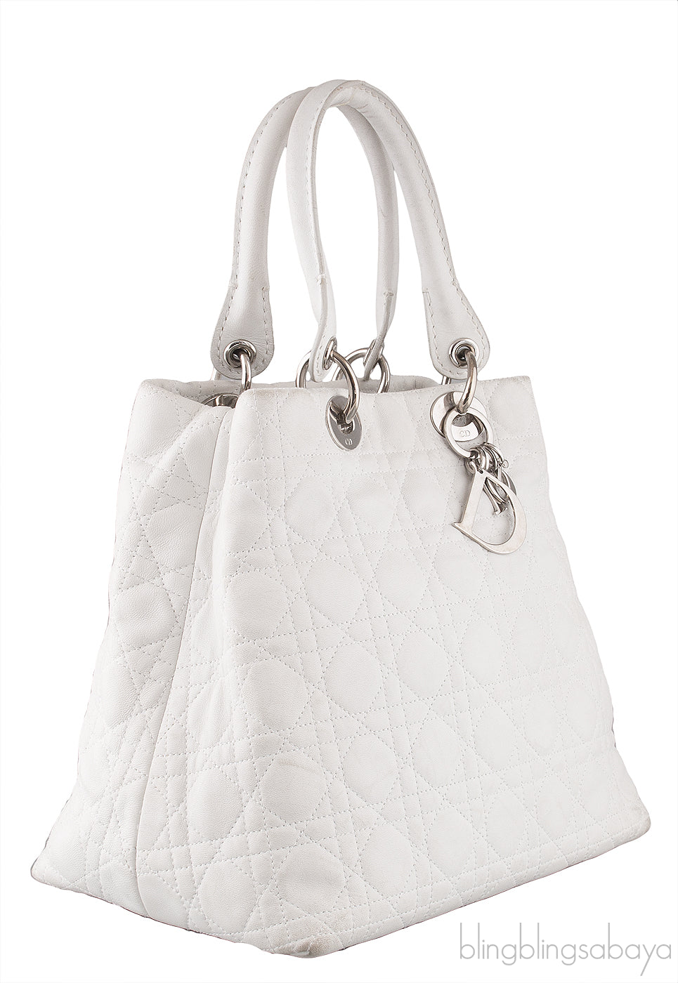 White Quilted Cannage Bag