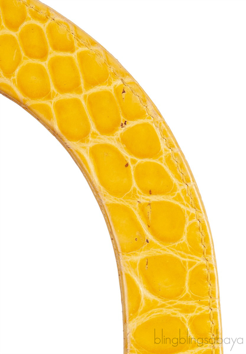 Lady Dior Yellow Crocodile Medium Bag