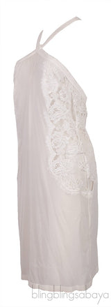 White Halter Neck Camisole Dress