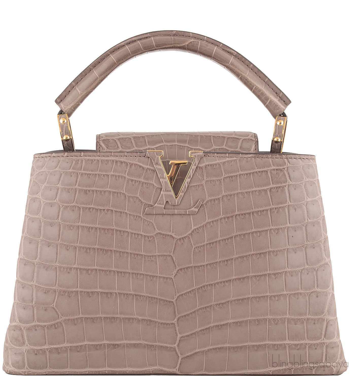Capucines Crocodile Taupe BB