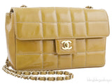 Square Quilt Patent Shoulder Bag