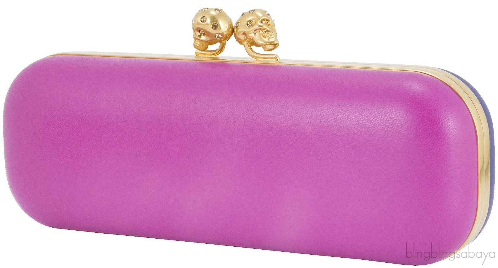 Bicolor Skull Leather Box Clutch*