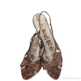 Gucci Malaga Kid Elaphe Lizard Butterflies Mid-Heel Slingback