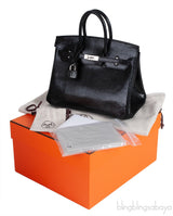 Birkin 25 Black Lizard PHW