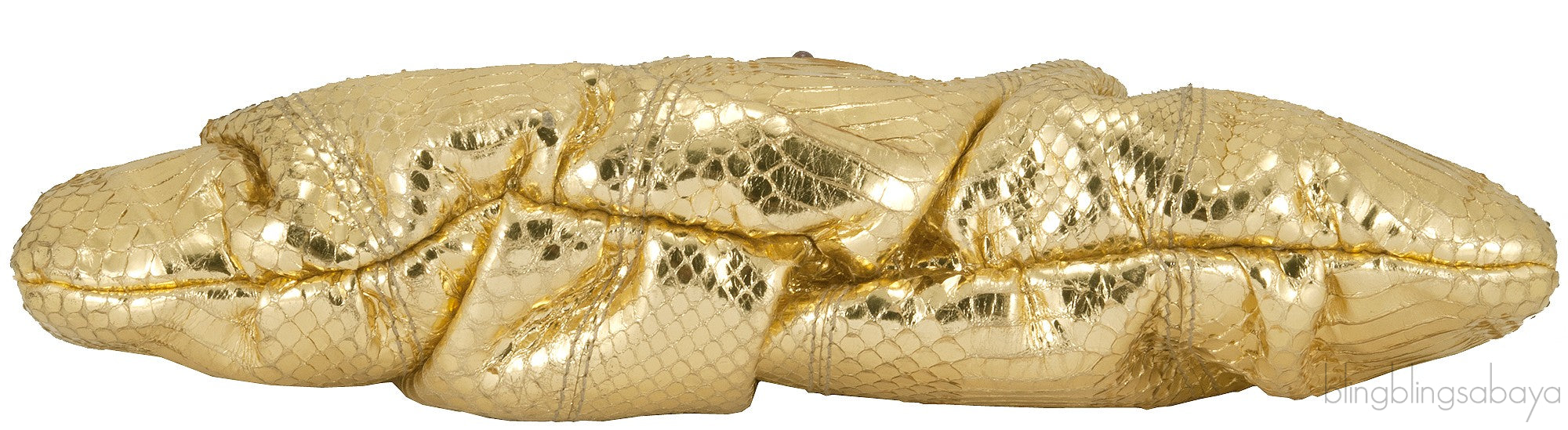 Dolce & Gabbana Gold Snakeskin Wallet Clutch