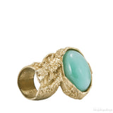 Arty Oval Ring Aqua Green