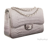Ombre Grey Crocodile Flap Bag