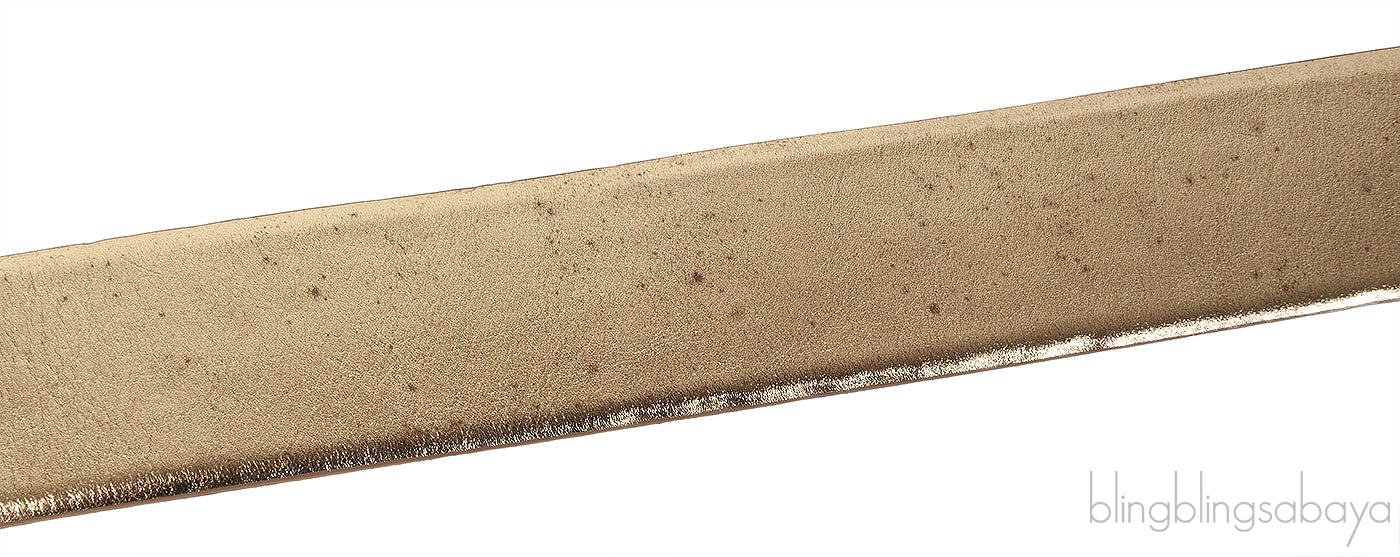Oscar Dela Renta Metallic Gold Double Hinge Belt
