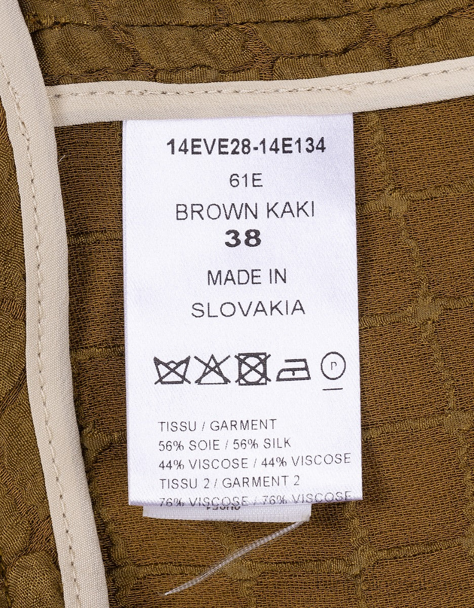 Brown Kaki Textured Blazer